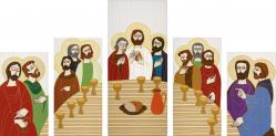  Ambo/Lectern Cover - Last Supper (5 pc) - Omega Fabric 