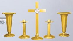  Altar Vases Only | 10\" | Anodized Aluminum | Round Base | Pair 