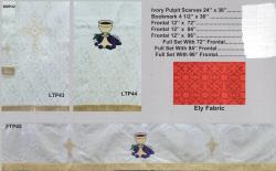  Altar Frontal Only - Embroidered \"Cross/Chalice\" - Tudor Rose or Ely Fabric - 12\" x 72\" 