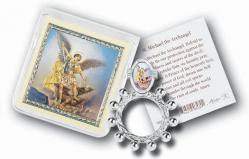  ST. MICHAEL ROSARY RING AND PRAYER CARD (10 PK) 