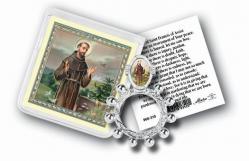  ST. FRANCIS ROSARY RING AND PRAYER CARD (10 PK) 