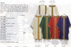  Chasuble - Assisi 1303 Series - Plain Neck - Silk Orphrey/Gold Galloons - Europa Fabric 