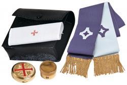  Traveling/Portable Liturgical Kit - Leather Case 4˝ x 4˝ x 1-1/2\" 