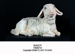  Sheep Lying Christmas Nativity Figurine by \"Demetz\" in Fiberglass 