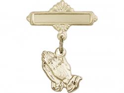  Praying Hands Baby Badge 