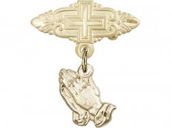  Praying Hands Baby Badge 