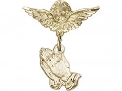  Praying Hands Baby Badge 