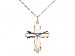  Cross Neck Medal/Pendant w/Sapphire Stone Only for September 