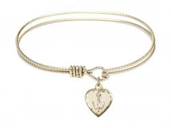  Confirmation/Heart Charm Bangle Bracelet 