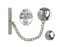  5-Way Lapel Pin with Silver Plate Tie Tac Set 