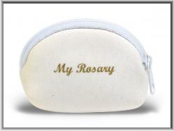  WHITE NEOPRENE ROSARY POUCH (2 PC) 