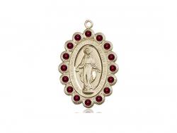  Miraculous Neck Medal/Pendant Only w/Garnet Stones for January 