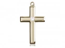  Cross Neck Medal/Pendant w/Crystal Stone Only for April 