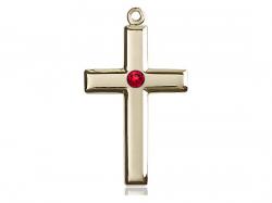  Cross Neck Medal/Pendant w/Ruby Stone Only for July 