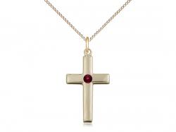  Cross Neck Medal/Pendant w/Garnet Stone Only for January 