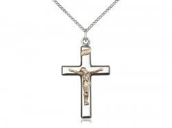  Crucifix Two Tone Neck Medal/Pendant Only 