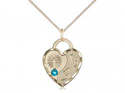  Footprints/Heart Neck Medal/Pendant w/Zircon Stone Only for December 