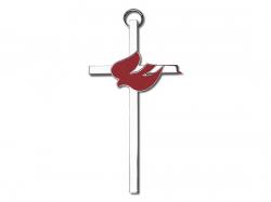  Red Enamel Holy Spirit Wall Cross 