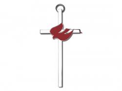  Red Enamel Holy Spirit Wall Cross 