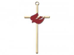  Red Enamel Holy Spirit Wall Cross 