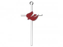  Red Enamel Holy Spirit Wall Cross 