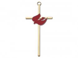  Red Enamel Holy Spirit Wall Cross 