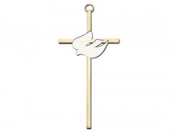  White Enamel Holy Spirit Wall Cross 