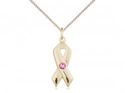  Cancer Awareness Neck Medal/Pendant w/Rose Stone Only for October 