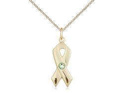  Cancer Awareness Neck Medal/Pendant w/Peridot Stone Only for August 