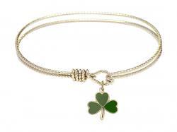  Shamrock Charm Bangle Bracelet 