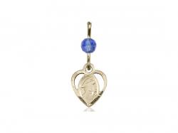  Guardian Angel Neck Medal/Pendant Only w/Bead - Sapphire - September 