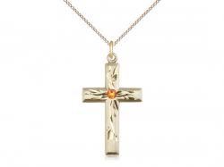  Cross Neck Medal/Pendant w/Topaz Stone Only for November 