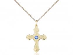  Cross Neck Medal/Pendant w/Sapphire Stone Only for September 