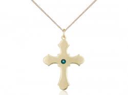  Cross Neck Medal/Pendant w/Emerald Stone Only for May 