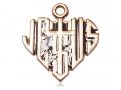  Heart of Jesus/Cross Neck Medal/Pendant Only 