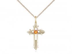  Cross on Cross Neck Medal/Pendant w/Topaz Only for November 