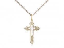  Cross on Cross Neck Medal/Pendant w/Crystal Stone Only for April 