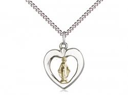  Heart/Miraculous Two-Tone Neck Medal/Pendant Only 