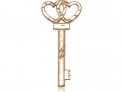  Key w/Double Hearts Neck Medal/Pendant Only 