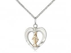  Heart/Miraculous Two-Tone Neck Medal/Pendant Only 