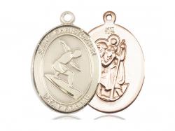  St. Christopher/Surfing Oval Neck Medal/Pendant Only 