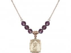  St. Christopher Medal Birthstone Necklace Available in 15 Colors 