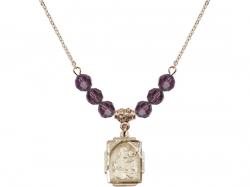  St. Joseph Medal Birthstone Necklace Available in 15 Colors 