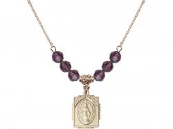  Miraculous Medal Birthstone Necklace Available in 15 Colors 