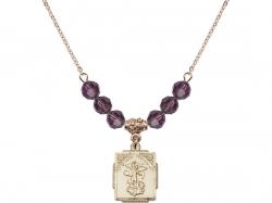  St. Michael the Archangel Medal Birthstone Necklace Available in 15 Colors 