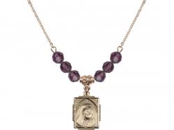  St. Teresa of Calcutta Medal Birthstone Necklace Available in 15 Colors 