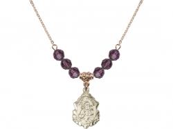  St. Joseph Medal Birthstone Necklace Available in 15 Colors 