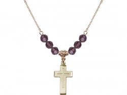  Cross Medal Birthstone Necklace Available in 15 Colors 