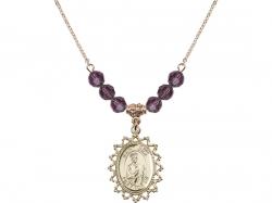  St. Jude Medal Birthstone Necklace Available in 15 Colors 