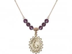  Miraculous Medal Birthstone Necklace Available in 15 Colors 